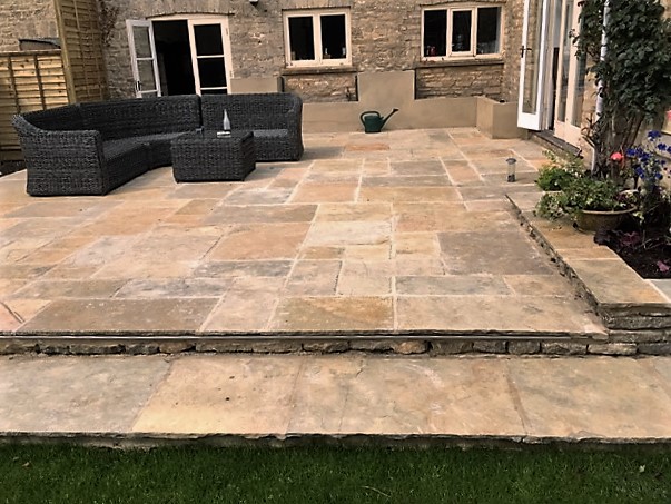 Indian limestone patio