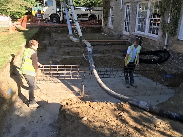 Concrete foundations in Malmesbury