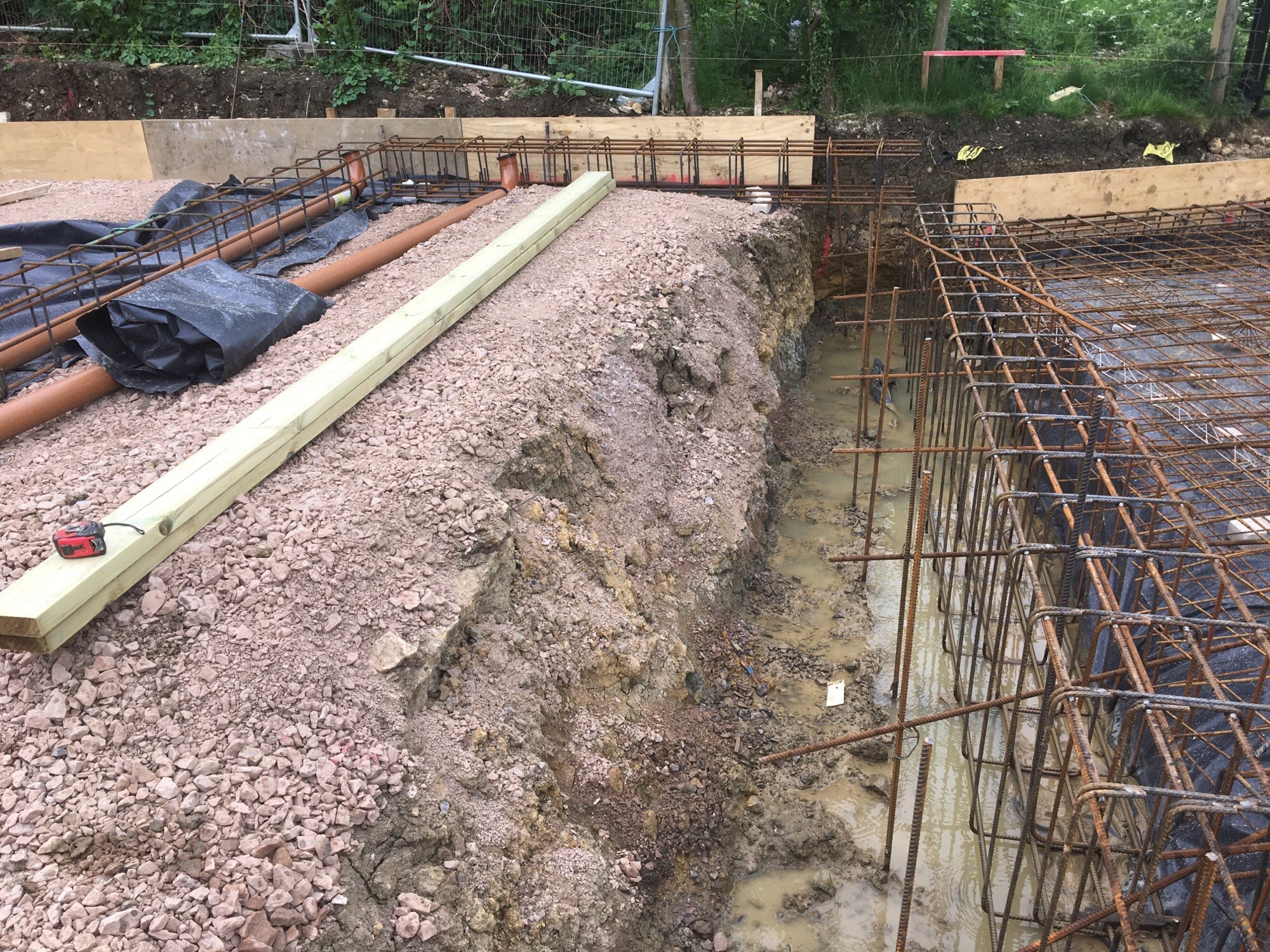 Groundworks for large extension and garage