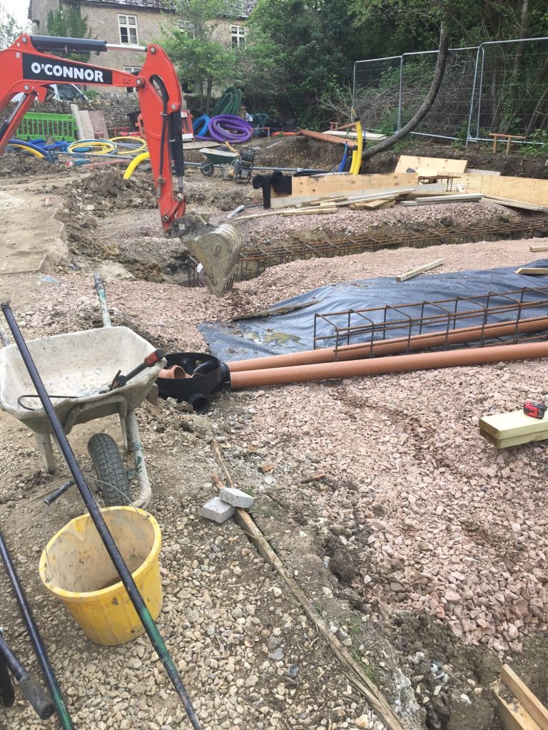 Groundworks for large extension and garage